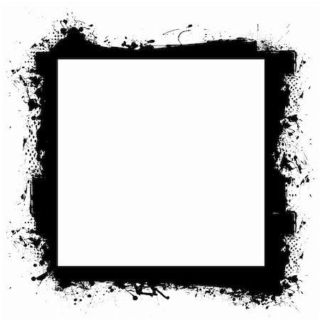 simsearch:400-04387465,k - Abstract black grunge border frame with room to add your own photograph Photographie de stock - Aubaine LD & Abonnement, Code: 400-05221155