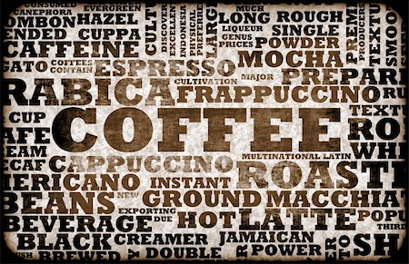 simsearch:400-06526962,k - Coffee Menu Choices as a Creative Background Foto de stock - Royalty-Free Super Valor e Assinatura, Número: 400-05221274