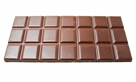 simsearch:400-06860297,k - Chocolate bar isolated on white background Fotografie stock - Microstock e Abbonamento, Codice: 400-05221353