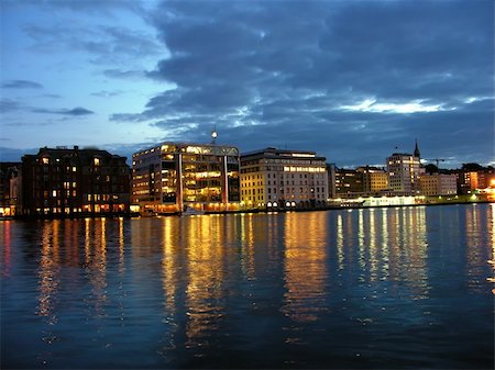 scandinavian blue house - Architecture of Bergen, Norway, during Summer Stock Photo - Budget Royalty-Free & Subscription, Code: 400-05221410