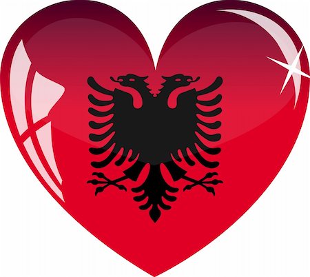 simsearch:400-04783033,k - Vector heart with Albania flag texture isolated on a white background. Foto de stock - Super Valor sin royalties y Suscripción, Código: 400-05221427