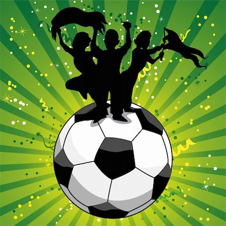 football team celebration - Crowd Celebrating Soccer Game on Ball. Editable Vector Illustration Stock Photo - Budget Royalty-Free & Subscription, Code: 400-05221423