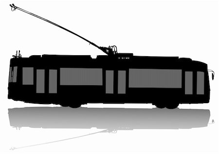 simsearch:400-08162481,k - Vector drawing of urban municipal transport. Modern trolleybus Stock Photo - Budget Royalty-Free & Subscription, Code: 400-05221819
