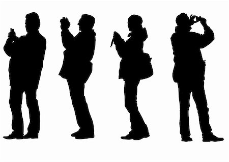 paparazzi silhouettes - Vector image of people with cameras for a walk Stock Photo - Budget Royalty-Free & Subscription, Code: 400-05221822