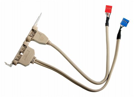 simsearch:400-04261957,k - Cable for outside-device commutation. Close-up. Isolated on white background. Studio photography. Foto de stock - Super Valor sin royalties y Suscripción, Código: 400-05221983