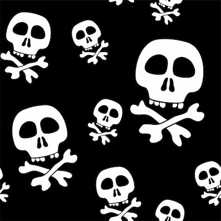 Abstract background with skulls. Seamless pattern. Vector illustration. Stock Photo - Budget Royalty-Free & Subscription, Code: 400-05222045