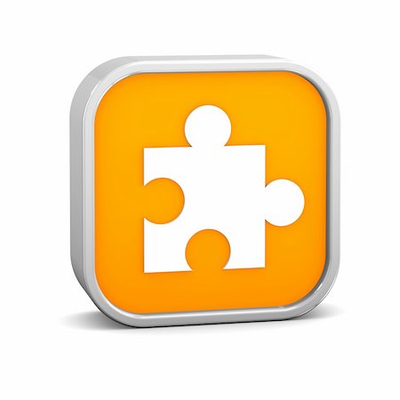 Orange puzzle sign on a white background. Part of a series. Stock Photo - Budget Royalty-Free & Subscription, Code: 400-05222067