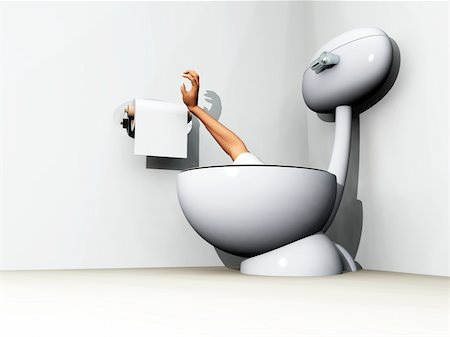 Humorous image of someone being flushed down the loo. Stock Photo - Budget Royalty-Free & Subscription, Code: 400-05222322