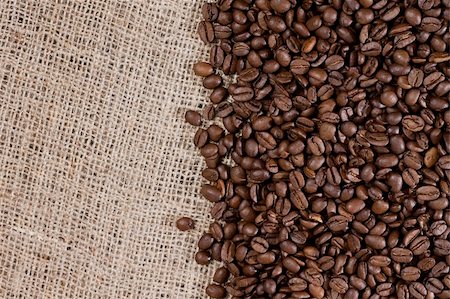 Background image of coffee beans and canvas Stock Photo - Budget Royalty-Free & Subscription, Code: 400-05222756