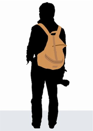 Vector image of young man photographers with equipment at work Stock Photo - Budget Royalty-Free & Subscription, Code: 400-05223308