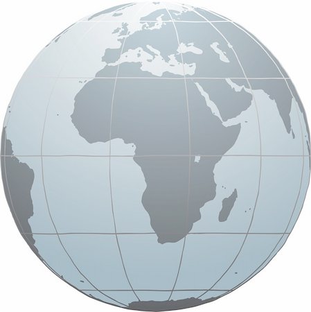 Hand drawn vector globe with Africa, Europe and part of Asia Stock Photo - Budget Royalty-Free & Subscription, Code: 400-05223607