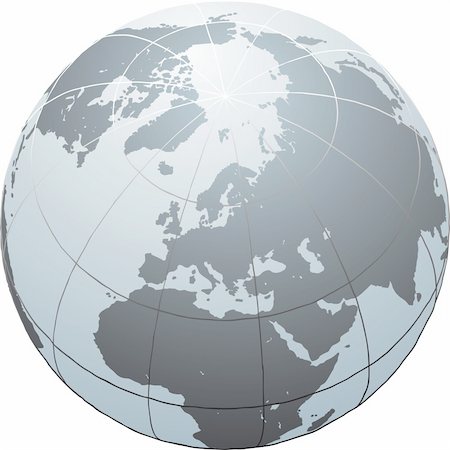 simsearch:400-07444842,k - Hand drawn vector globe with Africa, Europe, Asia and North America Foto de stock - Super Valor sin royalties y Suscripción, Código: 400-05223608