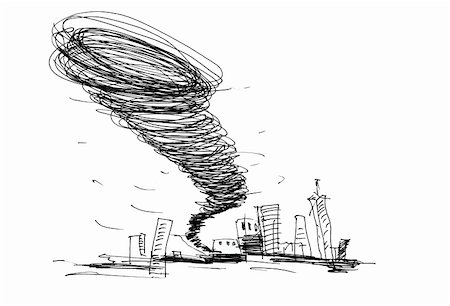 simsearch:400-04752699,k - sketch of the hurricane drawn by pencil on white background Stockbilder - Microstock & Abonnement, Bildnummer: 400-05223649