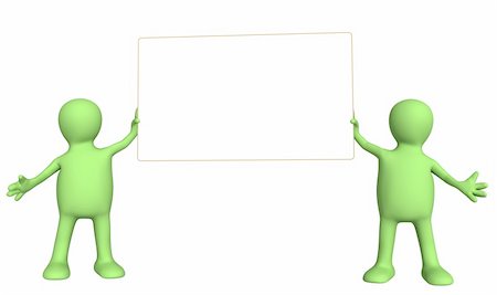 simsearch:400-04182389,k - Puppets with information banner. Isolated over white Stockbilder - Microstock & Abonnement, Bildnummer: 400-05234427