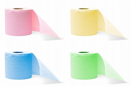 simsearch:693-06325179,k - four colorful rolls of toilet paper isolated on white background (8 megapixel each) Photographie de stock - Aubaine LD & Abonnement, Code: 400-05234742