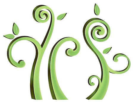 simsearch:400-04697894,k - illustration drawing of beautiful green vine pattern Photographie de stock - Aubaine LD & Abonnement, Code: 400-05234784