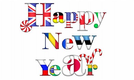 Happy & sweet New Year in the world Stock Photo - Budget Royalty-Free & Subscription, Code: 400-05234838