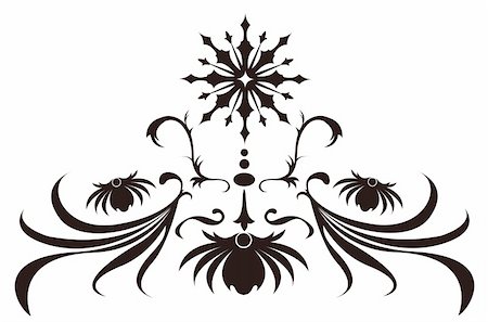 simsearch:400-05233272,k - illustration drawing of beautiful black flower pattern Stock Photo - Budget Royalty-Free & Subscription, Code: 400-05235162