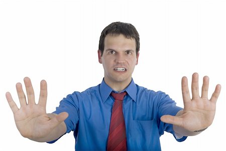 Angry young businessman isolated on white background. Stock Photo - Budget Royalty-Free & Subscription, Code: 400-05235267