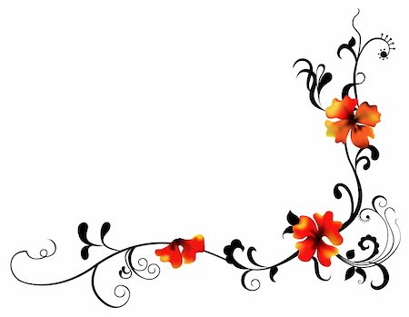 simsearch:400-05236333,k - drawing of beautiful flower and leaves  in a white background Foto de stock - Super Valor sin royalties y Suscripción, Código: 400-05235278