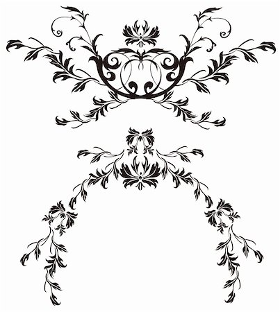 simsearch:400-05235275,k - illustration drawing of beautiful black flower pattern Stock Photo - Budget Royalty-Free & Subscription, Code: 400-05235270