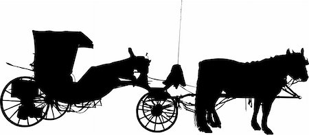 simsearch:400-05102252,k - Vector silhouette of Old horse coach Stock Photo - Budget Royalty-Free & Subscription, Code: 400-05235354
