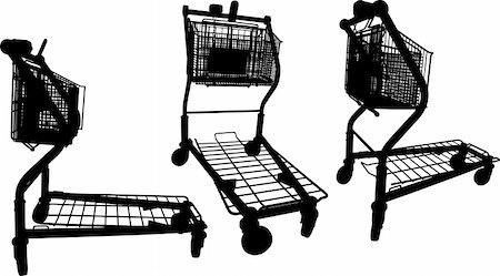 simsearch:400-04318606,k - Vector silhouettes of Building materials supermarket shopping cart Foto de stock - Super Valor sin royalties y Suscripción, Código: 400-05235360