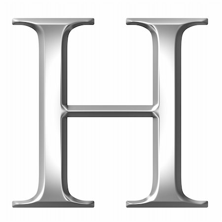 fancy fonts letter h - 3d silver Greek letter Eta isolated in white Stock Photo - Budget Royalty-Free & Subscription, Code: 400-05235447
