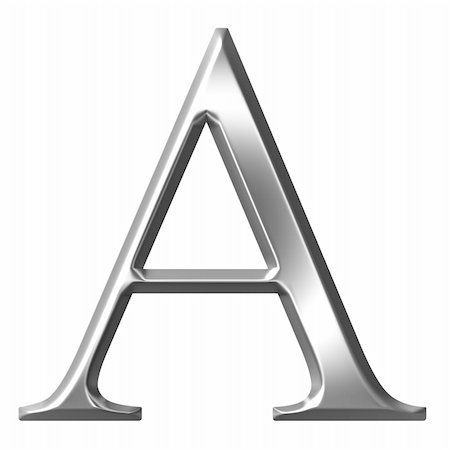 simsearch:400-05239813,k - 3d silver Greek letter Alpha isolated in white Stock Photo - Budget Royalty-Free & Subscription, Code: 400-05235443