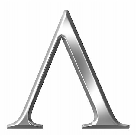 simsearch:400-05239813,k - 3d silver Greek letter Lambda isolated in white Stock Photo - Budget Royalty-Free & Subscription, Code: 400-05235451