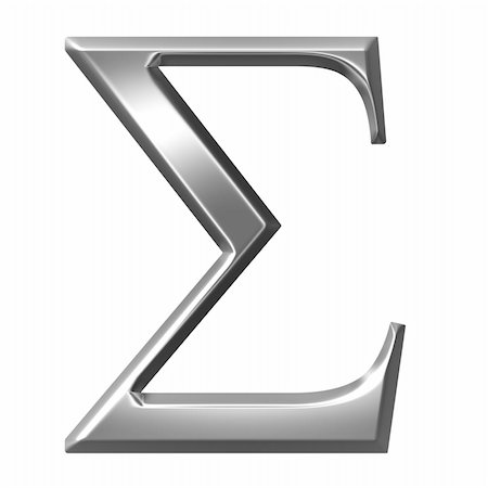 simsearch:400-05239813,k - 3d silver Greek letter Sigma isolated in white Stock Photo - Budget Royalty-Free & Subscription, Code: 400-05235460