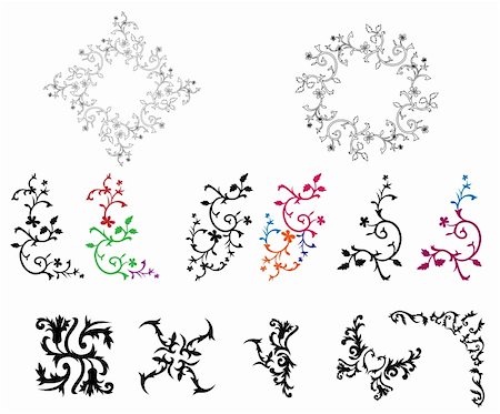 simsearch:400-05236331,k - drawing of flower pattern in a white background Foto de stock - Super Valor sin royalties y Suscripción, Código: 400-05235555