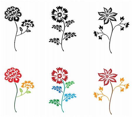 simsearch:400-05237109,k - drawing of flower pattern in a white background Stock Photo - Budget Royalty-Free & Subscription, Code: 400-05235559