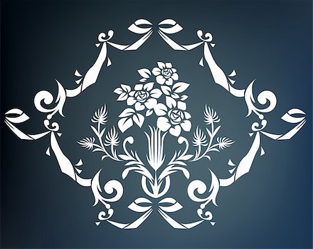 simsearch:400-05236333,k - illustration drawing of beautiful white flower pattern Foto de stock - Super Valor sin royalties y Suscripción, Código: 400-05235562