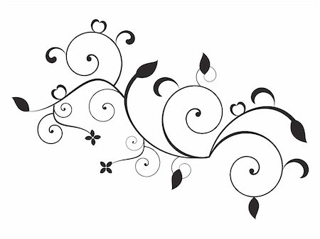 simsearch:400-05235690,k - abstract floral element black and white object vector illustration Stock Photo - Budget Royalty-Free & Subscription, Code: 400-05235683