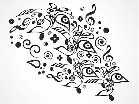 simsearch:400-06412891,k - abstract musical floral objects vector illustration Photographie de stock - Aubaine LD & Abonnement, Code: 400-05235691
