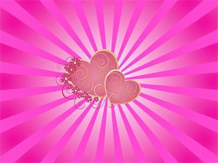 simsearch:400-04745515,k - vector eps illustration of romantic hearts on pink rays Foto de stock - Super Valor sin royalties y Suscripción, Código: 400-05235890