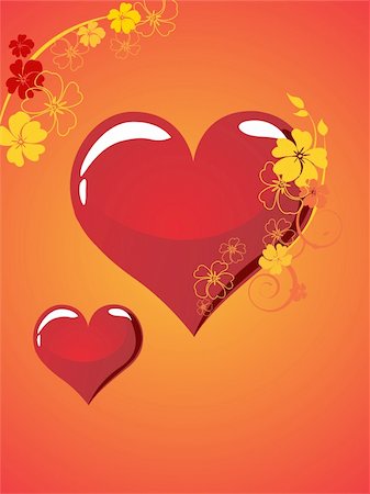 simsearch:400-04745515,k - vector eps illustration of red hearts with floral elements Foto de stock - Super Valor sin royalties y Suscripción, Código: 400-05235904