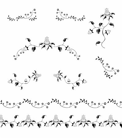 simsearch:400-04697894,k - drawing of flower pattern in a white background Photographie de stock - Aubaine LD & Abonnement, Code: 400-05235944