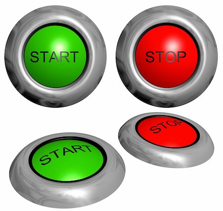 Green start button and red stop button on white background Stock Photo - Budget Royalty-Free & Subscription, Code: 400-05236018