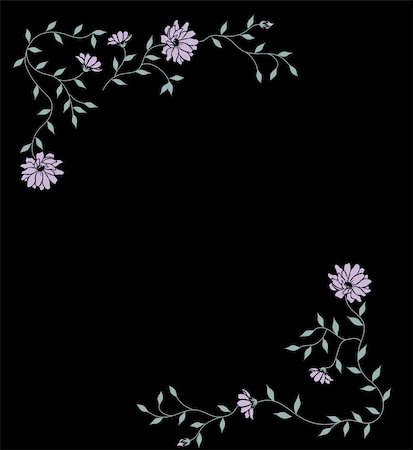 simsearch:400-05237109,k - drawing of beautiful flower in a black background Stock Photo - Budget Royalty-Free & Subscription, Code: 400-05236026