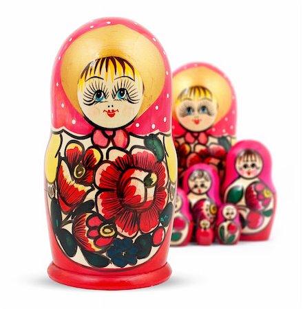 simsearch:400-04786757,k - Russian Dolls. Isolated on a white background Stock Photo - Budget Royalty-Free & Subscription, Code: 400-05236136