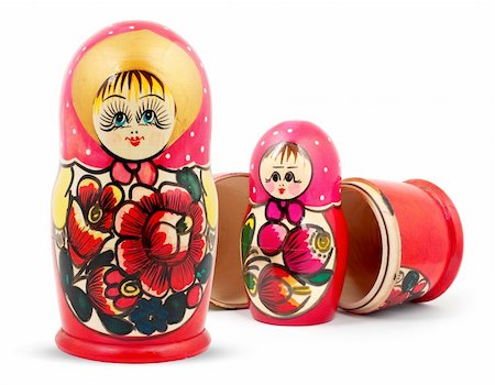 simsearch:400-04786757,k - Russian Dolls. Isolated on a white background Stock Photo - Budget Royalty-Free & Subscription, Code: 400-05236141