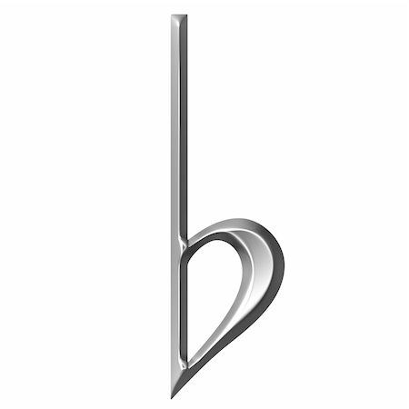 simsearch:400-05337329,k - 3d silver Flat Symbol isolated in white Stock Photo - Budget Royalty-Free & Subscription, Code: 400-05236294