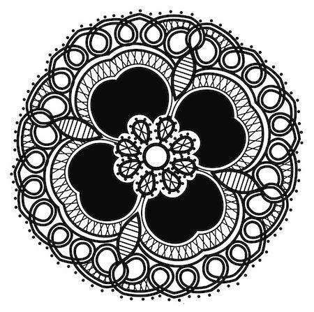 simsearch:400-05235275,k - beautiful black flower pattern in a white background Stock Photo - Budget Royalty-Free & Subscription, Code: 400-05236333