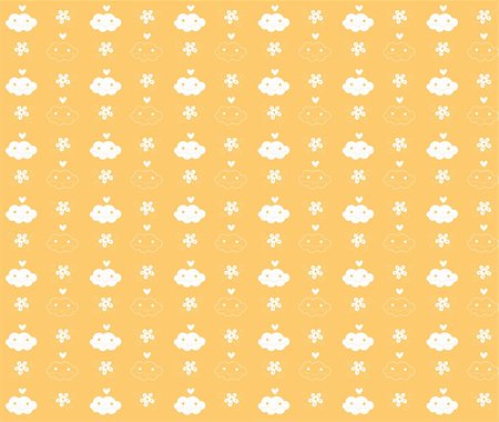 simsearch:400-05237109,k - drawing of beautiful flowerand cloud pattern in a yellow background Stock Photo - Budget Royalty-Free & Subscription, Code: 400-05236610