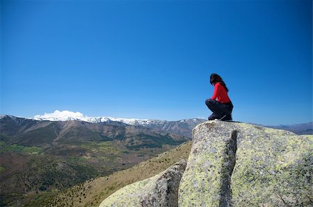 simsearch:400-05167756,k - woman at the top of gredos mountains in avila spain Stock Photo - Budget Royalty-Free & Subscription, Code: 400-05236750