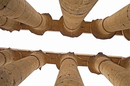 Columns at Luxor Temple isolated on white Stockbilder - Microstock & Abonnement, Bildnummer: 400-05236800