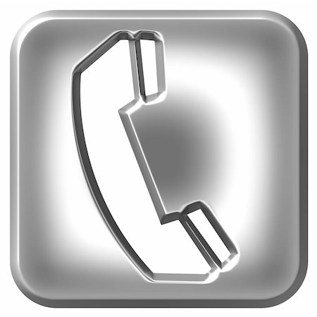 simsearch:400-04161902,k - 3d silver telephone sign isolated in white Photographie de stock - Aubaine LD & Abonnement, Code: 400-05237307