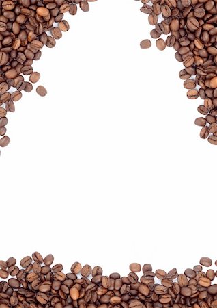 simsearch:400-04411618,k - Brown roasted coffee beans isolated on white background Stock Photo - Budget Royalty-Free & Subscription, Code: 400-05237348